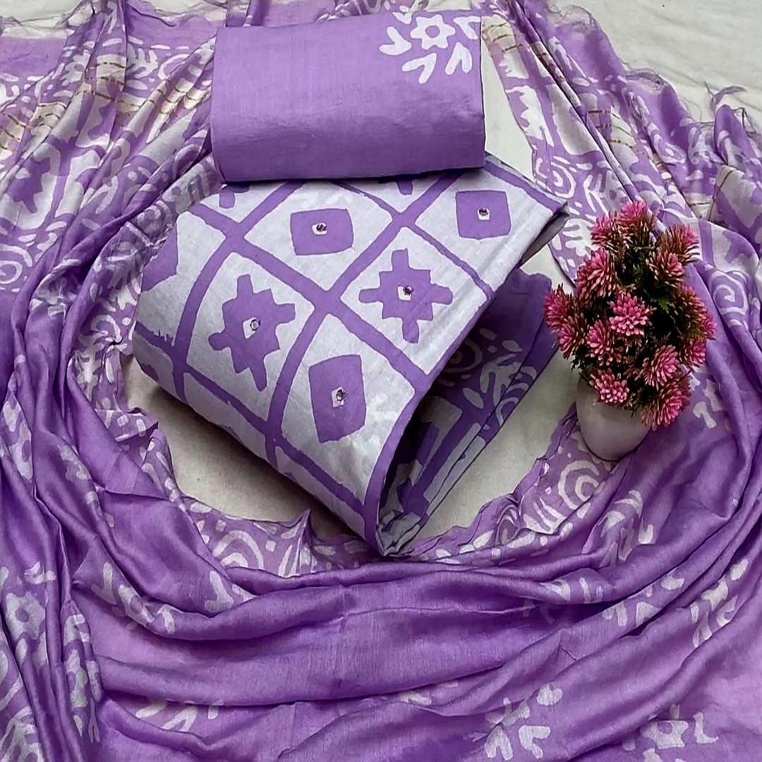 Unstitched Cotton Mom Batik Three piece Collection For Women