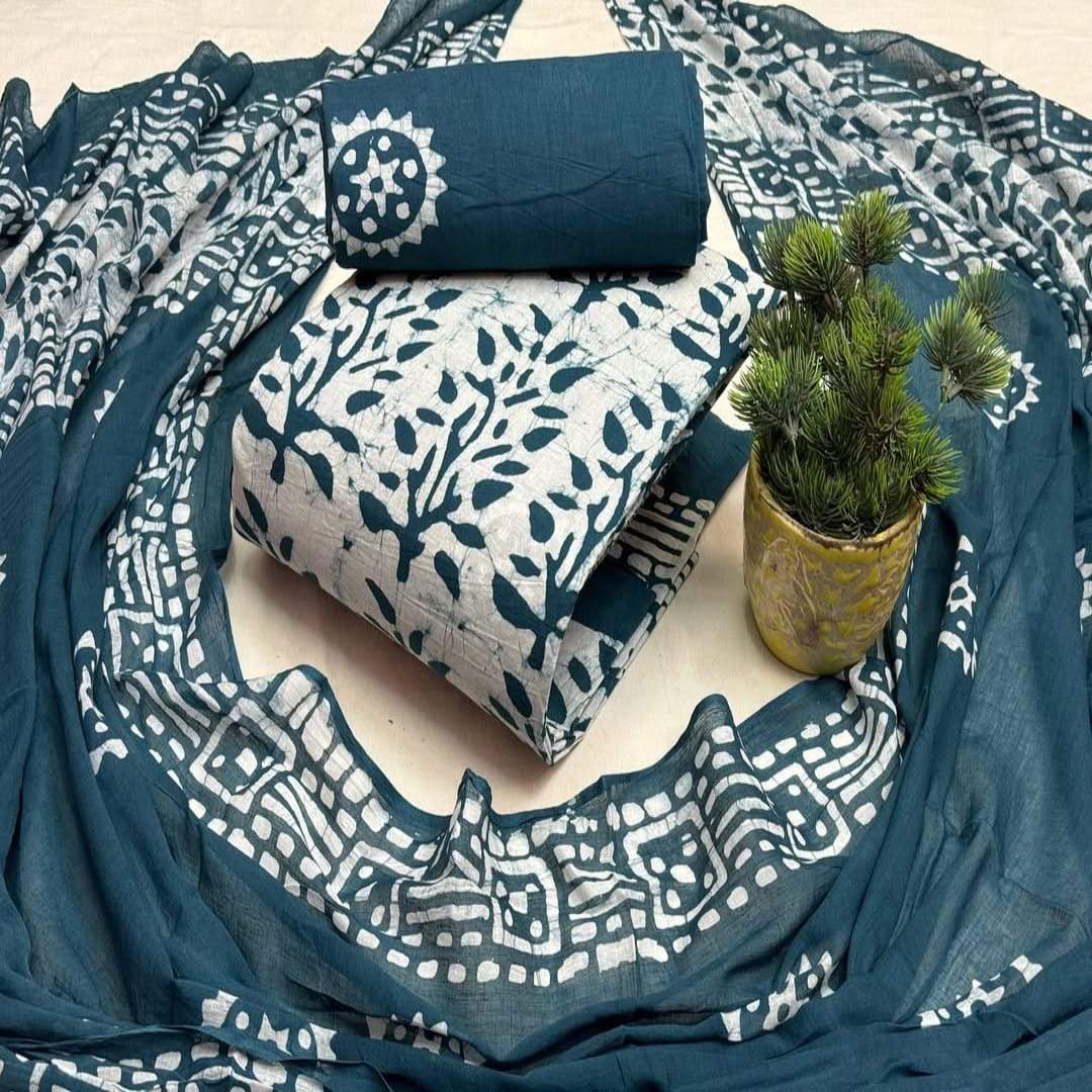 Unstitched Cotton Mom Batik Three piece Collection For Women