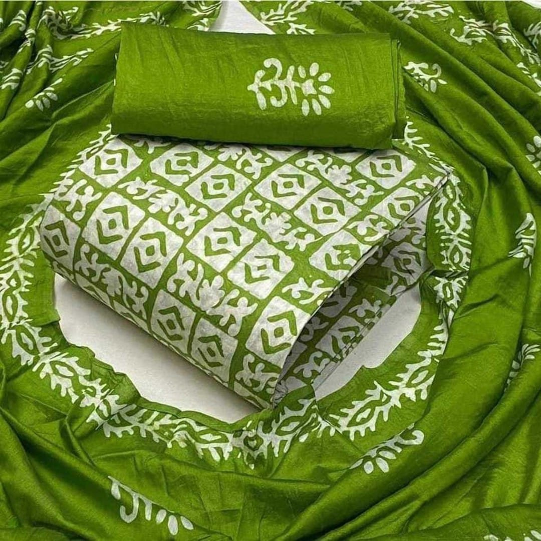 Unstitched Cotton Mom Batik Three piece Collection For Women